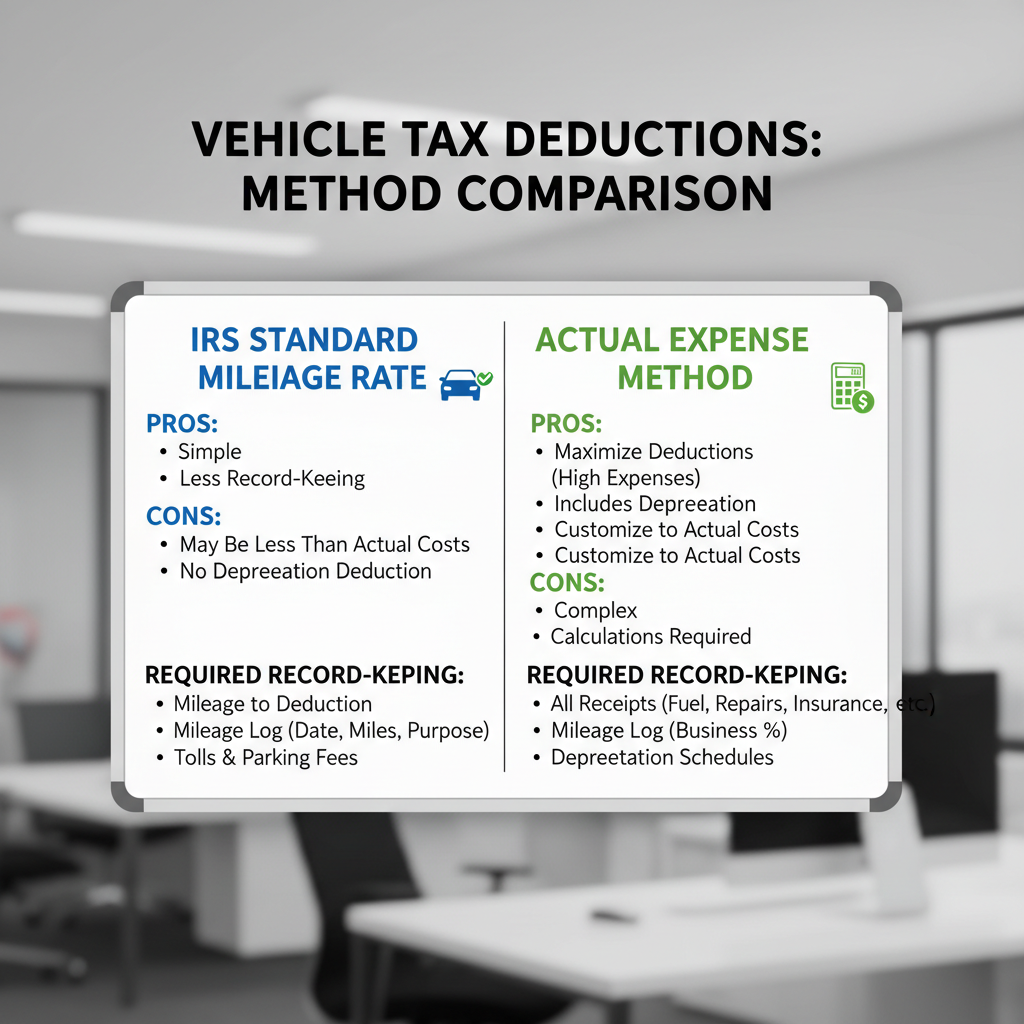 Standard Mileage Rate vs. Actual Expense Method Comparison Chart