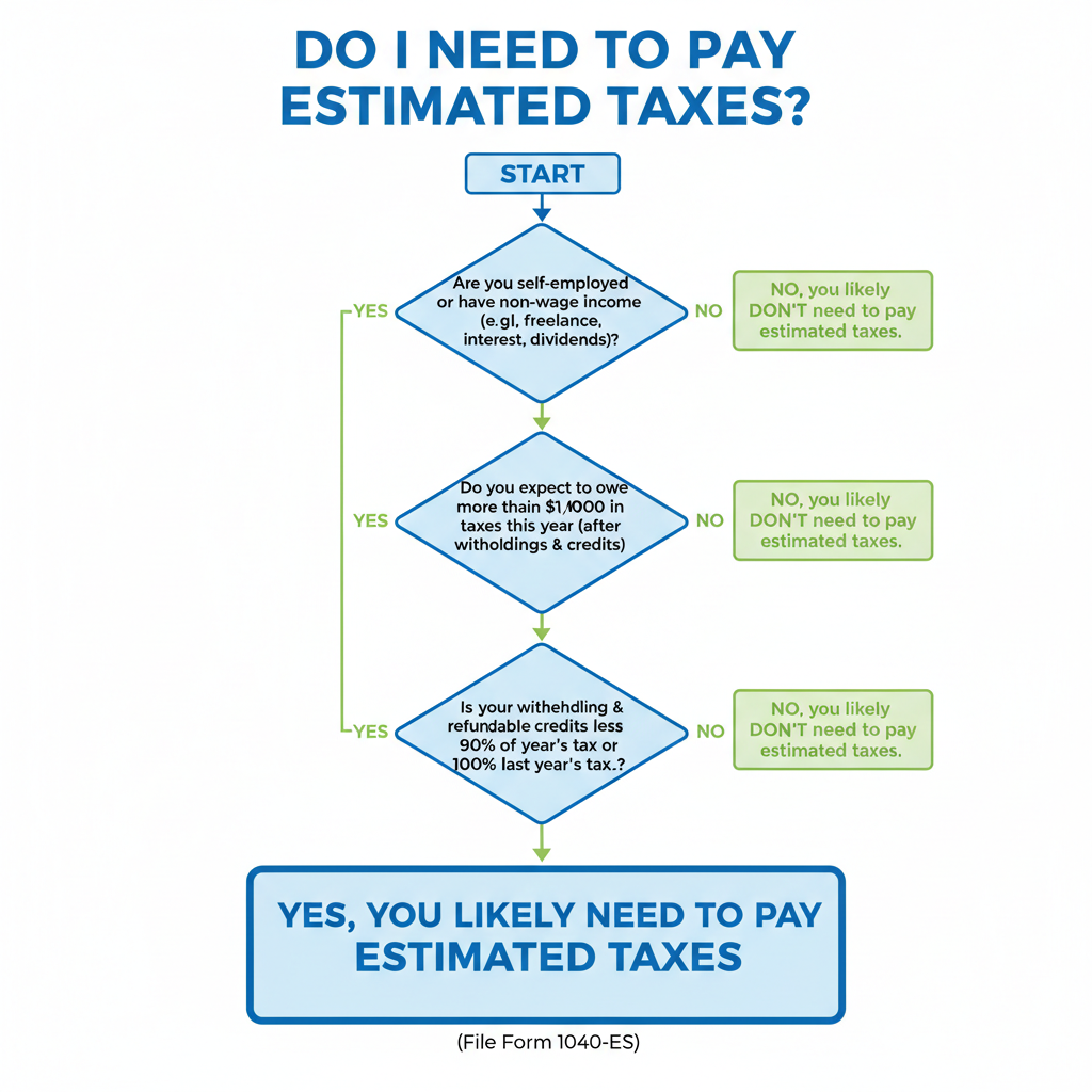 Flowchart for determining if estimated taxes are required