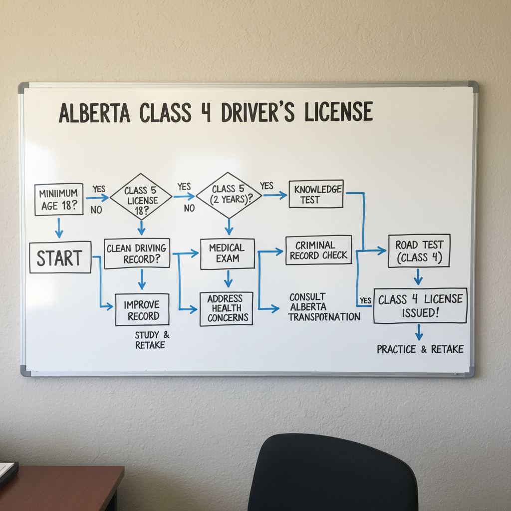 Alberta Class 4 Driver's License Application Process Flowchart