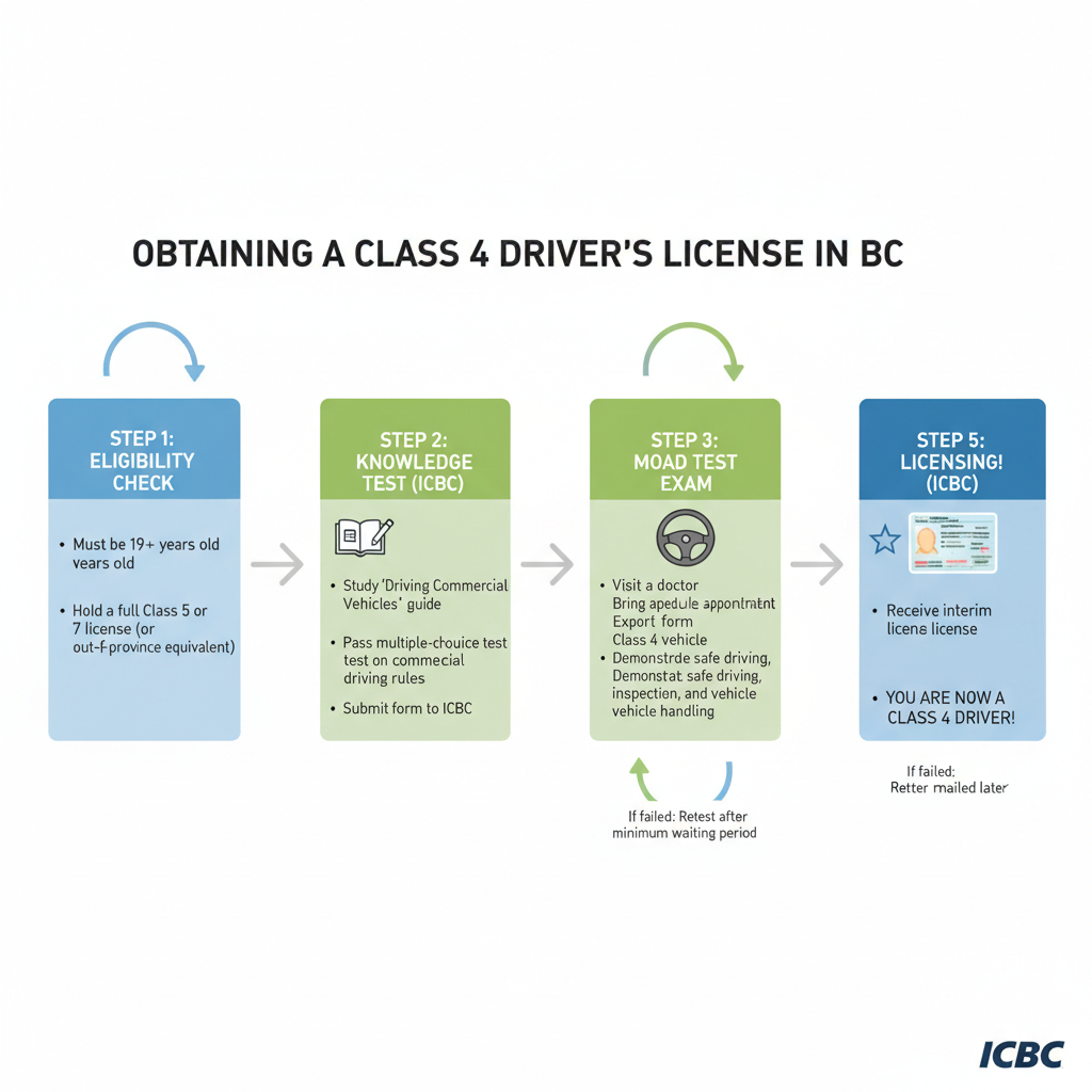 BC Class 4 driver's license application process workflow