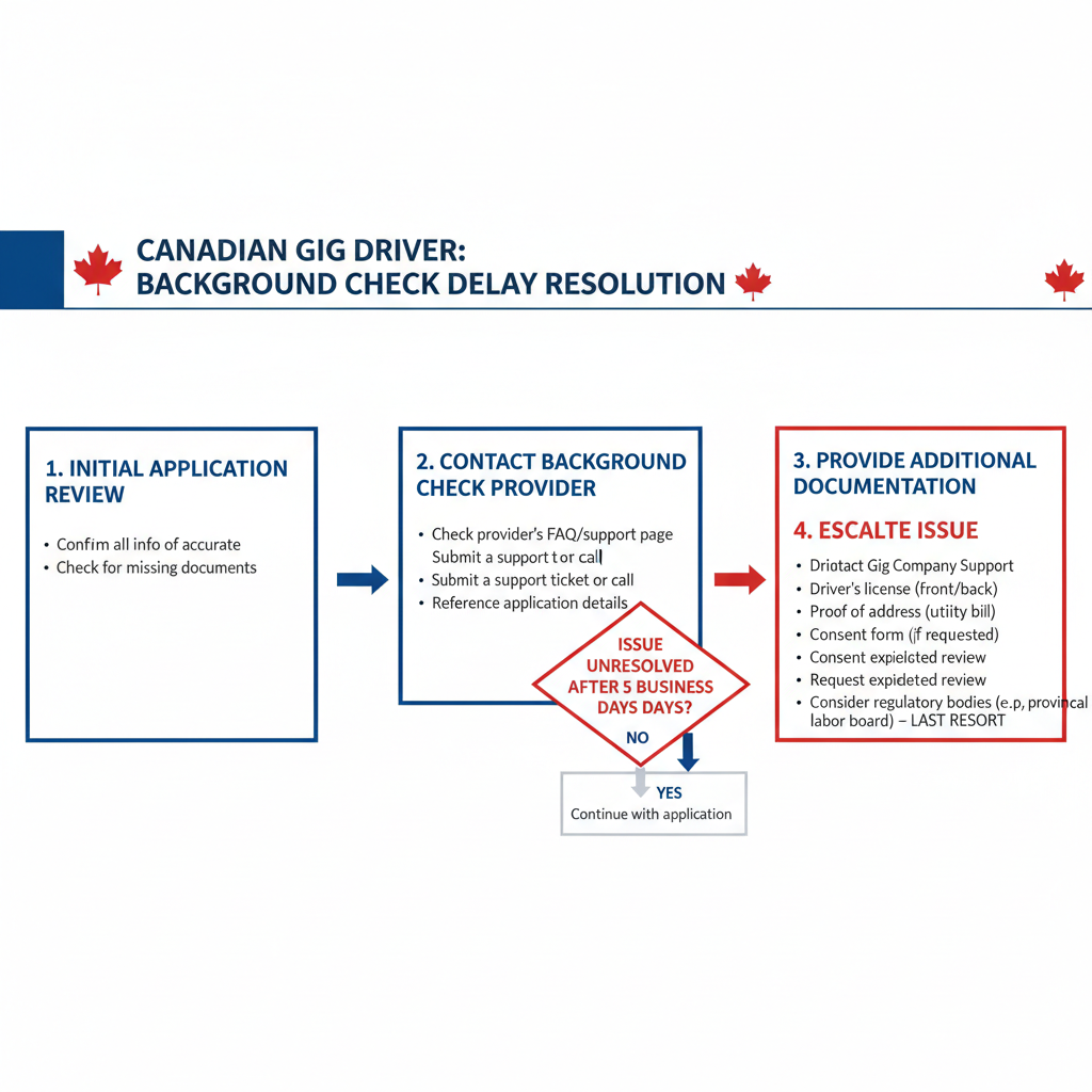 Gig driver background check delay resolution workflow