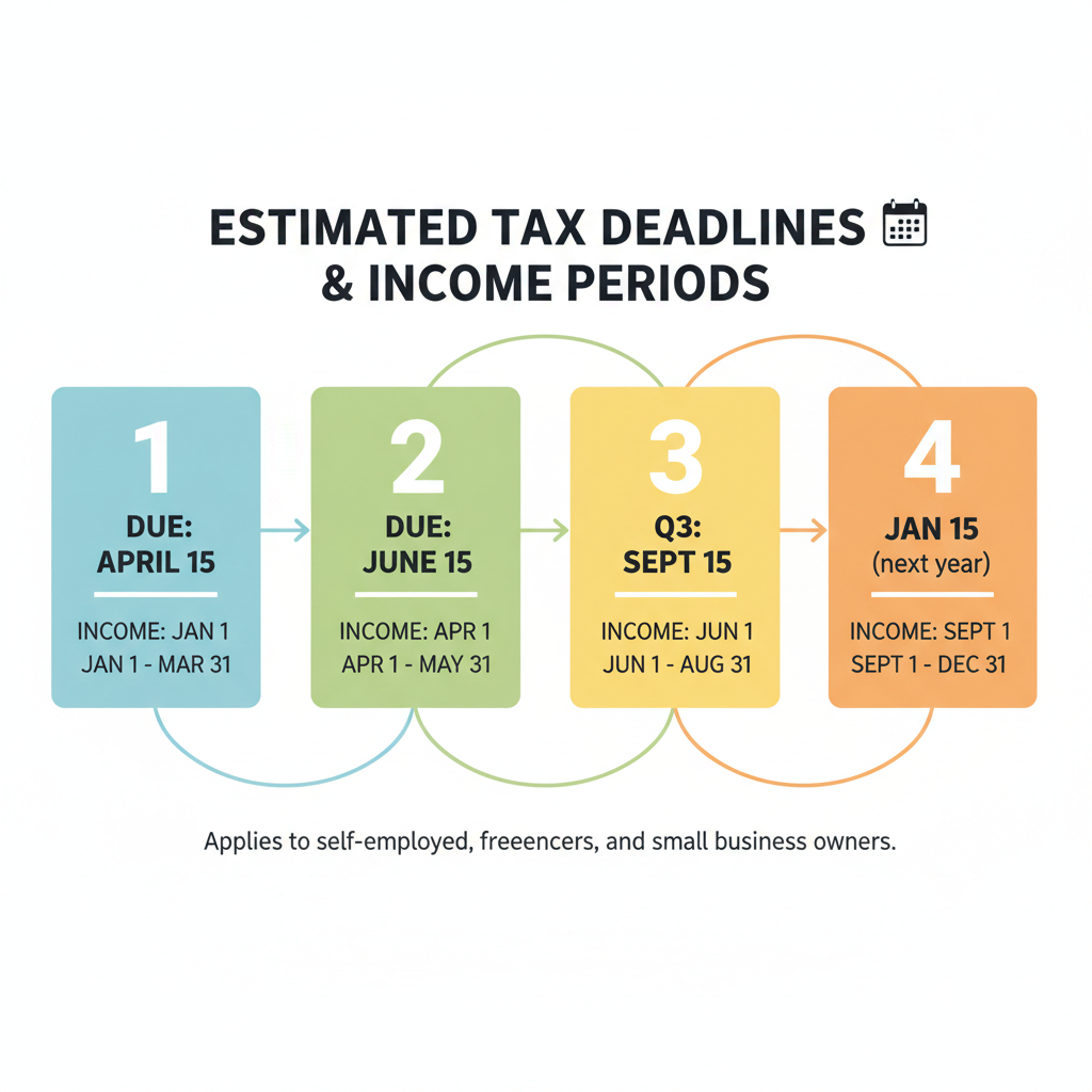 Quarterly estimated tax payment deadlines infographic